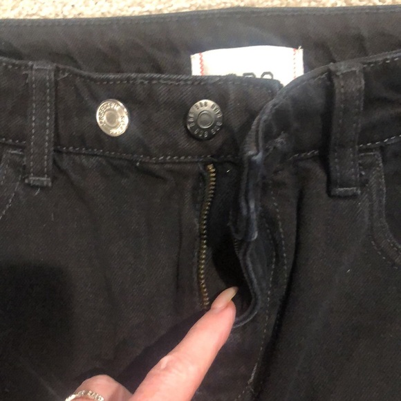 Like new urban outfitters BDG black denim maxi skirt slit two waist option M - Picture 2 of 9